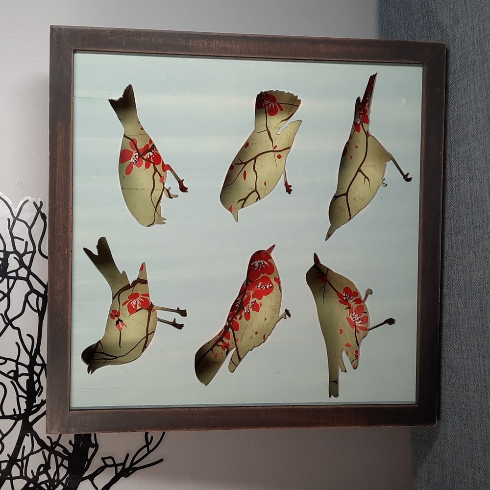 Nathan Murrell Birds Shadow Box Wall Art Home Decoration Bird Lover Sun Room